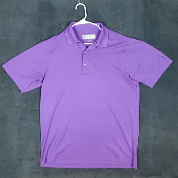Donald Ross Polo Shirt Mens Medium Purple Golf Performance Polyester Lightweight - Picture 1 of 8